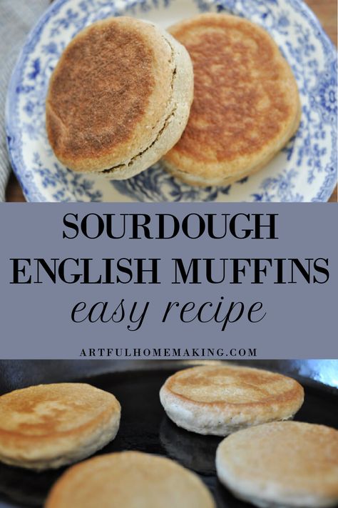 Muffin Healthy, Sourdough English Muffin Recipe, Sourdough English Muffins, English Muffin Recipes, Bread Sourdough, Homemade Sourdough, Bake Goods, Sour Dough, English Muffins