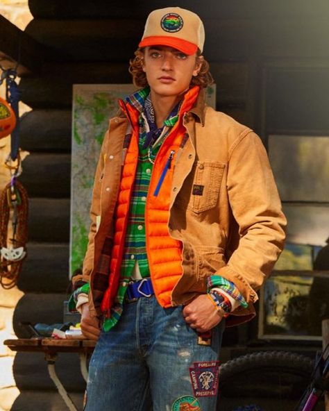 Ralph Lauren - Style Quiz Polo Street Style, Flannel Shirt Outfit, Preppy Man, Bandana Men, Boots Men Outfit, Revival Clothing, Classic Clothes, Colour Combinations Fashion, Mens Hats