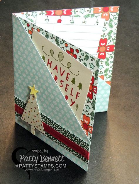 Stampin' Up! Quick and Easy Double Pocket card featuring Nordic Noel designer paper by Patty Bennett Patty Bennett, Karten Design, Pocket Card, Designer Paper, Fancy Fold Cards, Pocket Cards, Fun Fold Cards, Winter Cards, Card Tutorials