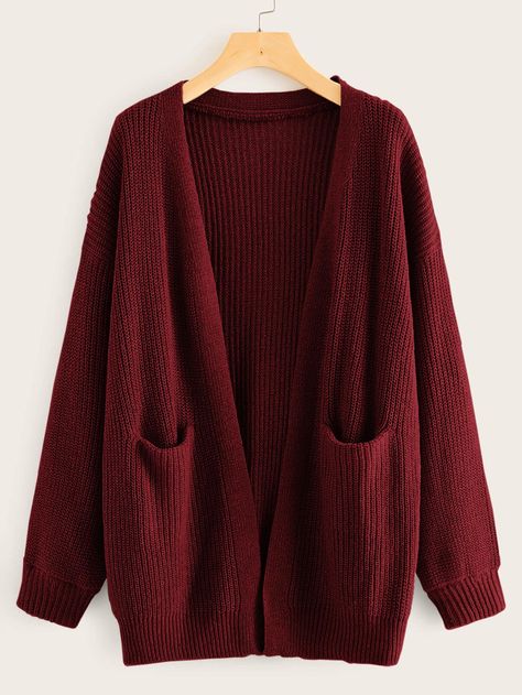 Coat Outfit Casual, Plain Coats, Plain Cardigan, Beach Cardigan, Maroon Cardigan, Casual Chic Outfits, Classic Blouse, Cardigan Kimono, Blouse Skirt