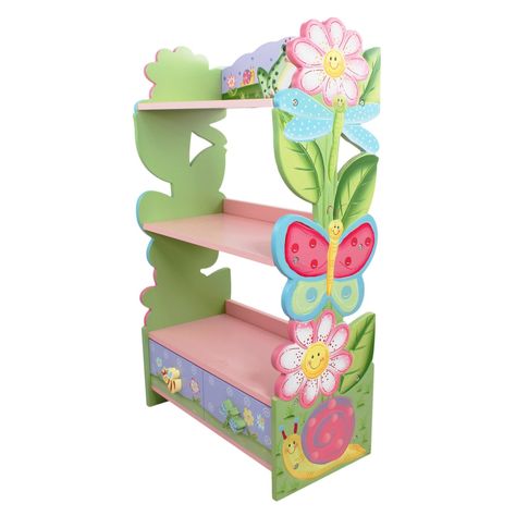 Amazon.com: Fantasy Fields - Magic Garden Bookshelf: Toys & Games Fantasy Fields, Kids Book Storage, Painted Bookshelves, Bookcase With Drawers, Garden Shelves, Magic Garden, Storing Books, Wooden Bookcase, Kids Bookcase