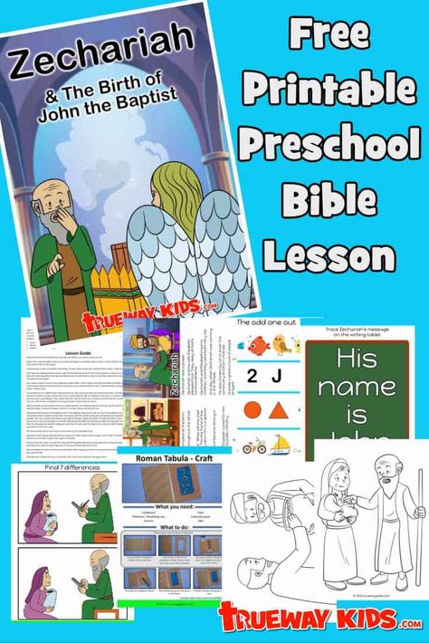 Birth Of John The Baptist, Bible Lesson For Kids, Trueway Kids, Worksheet Coloring, Christmas Sunday School, Preschool Bible Lessons, Bible Story Crafts, Preschool Bible, Bible Stories For Kids