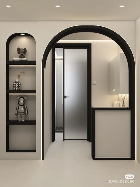 Aesthetic Toilet Design, Toilet Door Design, تصميم دورة مياه, Bilik Idaman, Interior Design Your Home, Furniture Details Design, Bathroom Design Decor, House Furniture Design, Round Door