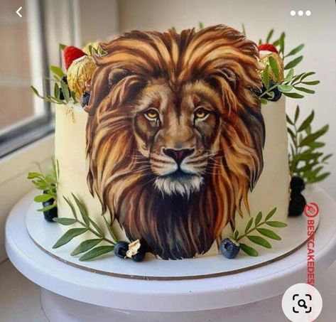 Lion Face Cake, Lion Theme Cake, Lion Cake Ideas, Lion Cake Design, Patrick Cake, Lion Birthday Cake, Lion Cake, 3d Lion, Lion Birthday