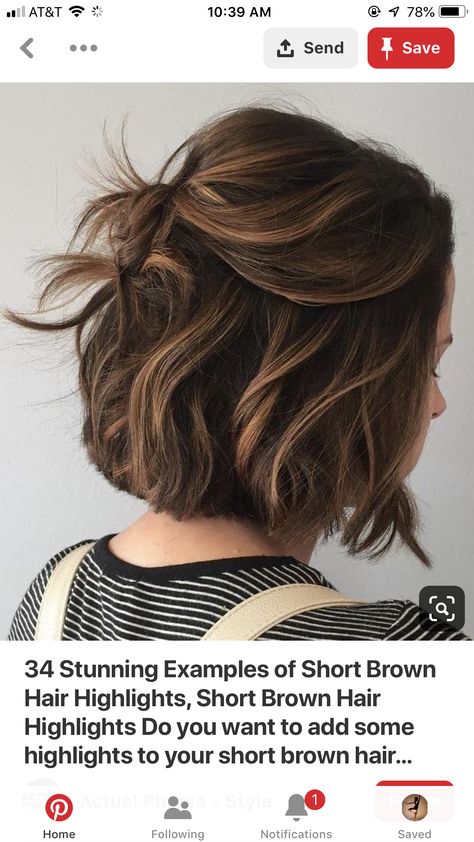 Short Dyed Hair, Androgynous Hair, Brown With Blonde Highlights, French Bob, Brown Hair Dye, Wavy Bob Hairstyles, Balayage Hair Dark, Short Brown Hair, Short Hair Balayage