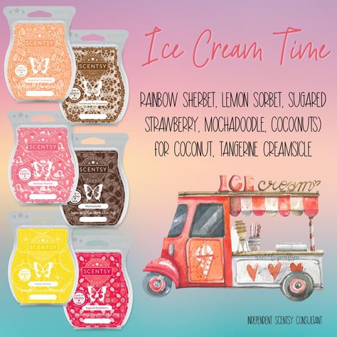 Scentsy Bundles, Scentsy Pictures, Scentsy Recipes, Scentsy Facebook, Scentsy Ideas, Selling Scentsy, Scentsy Consultant Ideas, Rainbow Sherbet, Lemon Sorbet