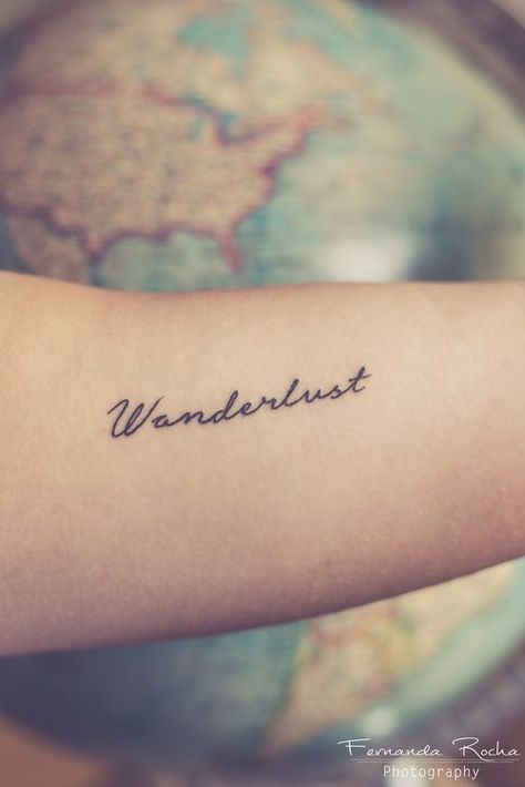 Wanderer Tattoo, Wanderlust Tattoos, World Map Tattoos, Half Sleeve Tattoos Forearm, Wanderlust Tattoo, Forever Tattoo, Map Tattoos, Foot Tattoos For Women, Small Meaningful Tattoos