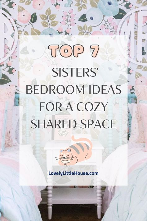 Create a cozy shared room for your girls! Our practical sisters' bedroom ideas cover beds, cool décor, and more. Dive in for tips that make it fun and easy! 2 Teen Girls Bedroom Ideas, Small Room Sisters Shared Bedrooms, Bedroom Decor For Two Sisters, Toddler Girls Bedroom Ideas Shared, Bedroom For Sisters To Share, Sisters Shared Room Ideas, Sister Bunk Beds Bedroom Ideas, Teen Shared Bedroom Ideas Sisters, Twin Bedroom Ideas For Girls Sisters