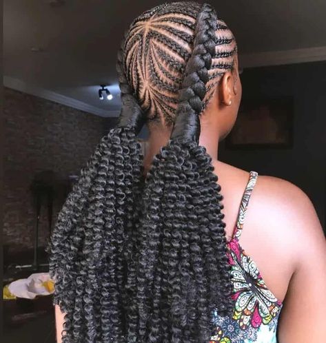 Two Big Braids With Weave, One Big Braid, Two Big Braids, Two Braids With Weave, Goddess Braid Ponytail, Brandy Braids, Different Braids, Side Braid Hairstyles, African American Braids