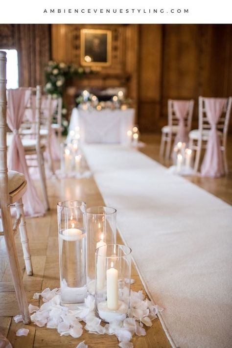 Pink Chair Decor, Candle Aisle Decor, Chair Decor Wedding, Aisle Decorations Wedding, Aisle Inspiration, Wedding Aisle Candles, Wedding Aisle Decorations Outdoor, Aisle Decor Wedding, Church Aisle Decorations