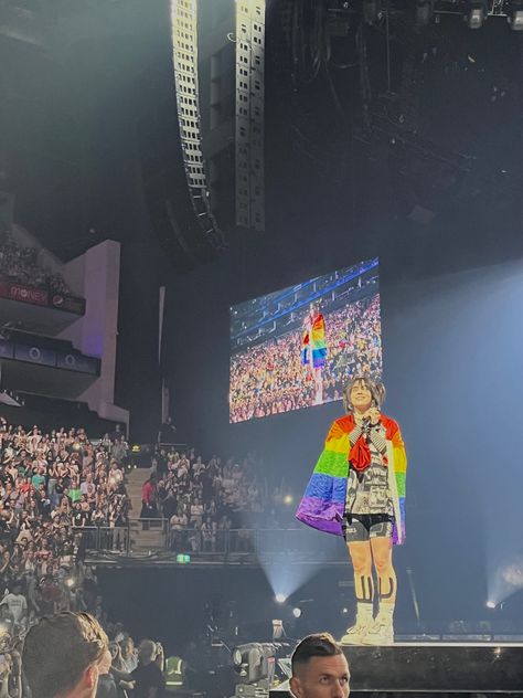 Billie Eilish 2024 Flag, Billie Eilish With Pride Flag, Billie Pride Flag, Billie Eilish Pride Flag, Billie Eyelash, Bisexual Flag, Billie Eillish, Gay Flag, O2 Arena