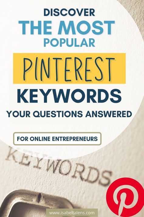 Learn how to find Pinterest keywords | Do you need Pinterest hashtags ? Yeap, I've got the answer from Pinterest! The ultimate guide to boost your blog or online business with Pinterest SEO | Pinterest keywords are essential for content discoverability | Get your audience growing with Pinterest marketing | A must-do Pinterest strategy to grow your business | The most popular Pinterest keywords | Check the blog to learn more | Pinterest keyword research | Pinterest | Isabel Talens | #isabeltalens Seo Pinterest, Pinterest Hashtags, Pinterest Board Names, Business Ideas For Beginners, Pinterest Growth, Pinterest Followers, Using Pinterest, Pinterest Keywords, Pinterest Seo