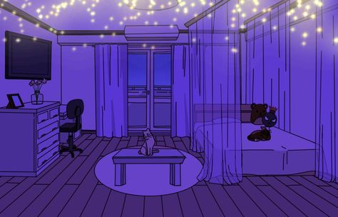 Anime Dorm Room Ideas Drawing, Mha Dorm Room Ideas Shifting, Oc Bedroom Drawing, Purple Room Drawing, Anime Bedroom Ideas Drawing, Gacha Bedroom Background Night, Mha Dorm Ideas, Mha Dorm Room Ideas, Mha Rooms Ideas