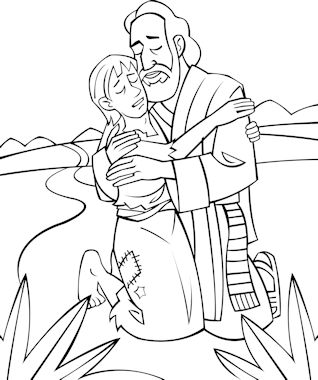 parable of the lost son Prodigal Son Coloring Page, Parable Of The Prodigal Son, The Prodigal Son, Sunday School Coloring Pages, Bible Activities For Kids, Bible Story Crafts, Preschool Coloring Pages, Preschool Bible, School Coloring Pages