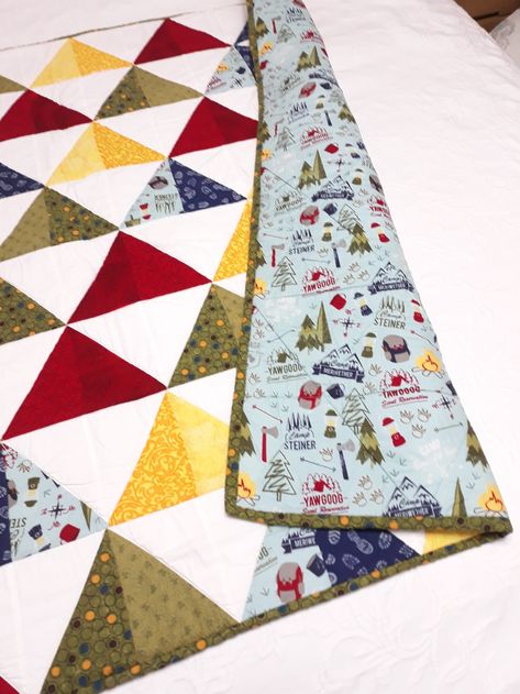 Liam's Camping Quilt - Under the Perry Tree Themed Quilts, Camping Fabric, Camping Quilt, Quilt Baby Blanket, Quilt Club, Kids Quilts, Kids Camp, Quilted Baby Blanket, Quilt Baby