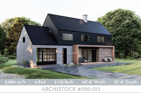 Modern Barn-Style / Barndominium House Plan, 2200 sq ft, 4 Beds, 3.5 Baths, with open concept living dining area, 1-bay garage and extra attic space. Size 63’-0” Wide x 27’-0” Depth.
Please visit our website to see the floor plan, elevations, and other renderings. 
 
#barndesign #barnhomes #barndominium #modernbarn #barnhouseplan House Barndominium, Studio House Plans, Pole Barn House, Studio House, Modern Barndominium, Modern Minimalist House, Barndominium Plans, 1000 Sq Ft, Pole Barn House Plans