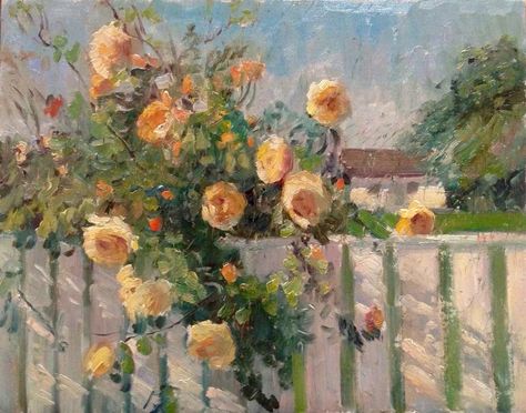 Janet Greco, Sunlit Roses, 10x 12 Janet Core, Princess Nail Art, Oil Pastel Landscape, Beauty In Art, Pastel Landscape, Impressionist Art, Historical Art, Painting Lessons, Pastel Art