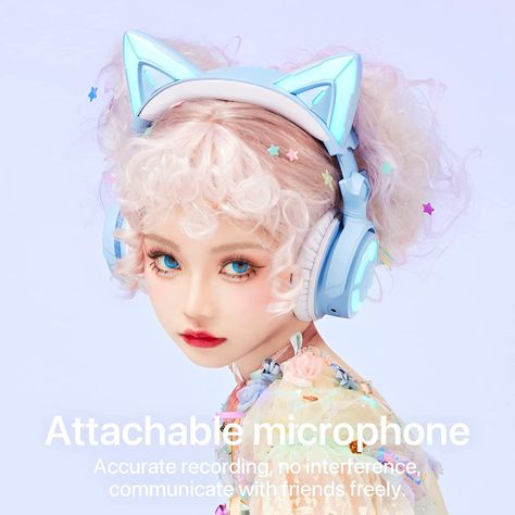 Bicycle Headsets, Cat Ear Headset, Cat Headphones, Blue Game, Wireless Gaming Headset, Best Headphones, Video Game Room, Cat Ear, Best Cat