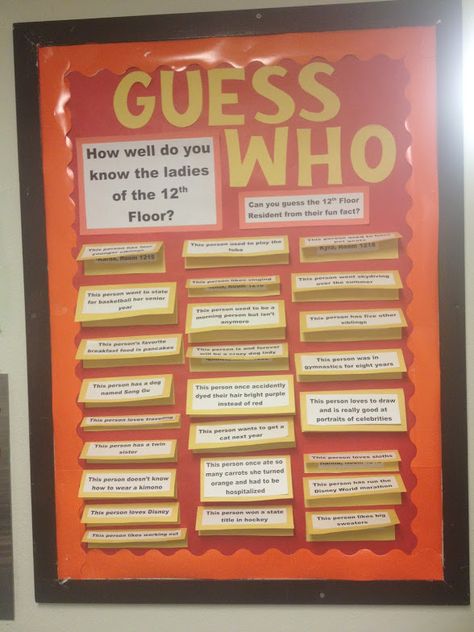 Trivia Bulletin Board Ideas, Employee Break Room Ideas Fun Bulletin Boards, Staff Communication Board Ideas, Staff Meeting Activities, Staff Wellbeing Board, Work Board Ideas, Staff Bulletin Board Ideas, Small Staff Room Ideas, Staff Break Room Ideas