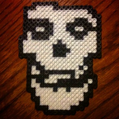 The Misfits - Crimson Ghost My Chemical Romance Perler Beads, Ghost Band Perler Beads, Korn Perler Beads, Perler Beads Horror, Ghost Band Cross Stitch, Crimson Ghost, Ghost Template, Melted Beads, Horror Punk