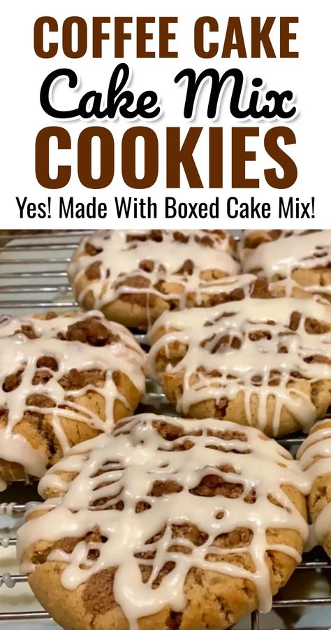 Box Spice Cake Mix Cookies, Cookies Made From Cake Mix 3 Ingredients, Cookie Recipes Made From Cake Mixes, Yellow Cake Box Cookies, Cinnamon Roll Cake Mix Cookies, Apple Pie Cake Mix Cookies, Cookie From Cake Mix Recipes Boxes, Coffee Cake With White Cake Mix Boxes, Bars Made From Cake Mixes