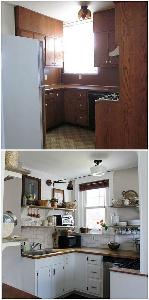 Old Kitchen Remodel, Budget Kitchen Remodel, Kitchen Diy Makeover, Diy Backsplash, Budget Decorating, Kitchen Organization Diy, Diy Kitchen Remodel, Kitchen Remodel Before And After, Up House