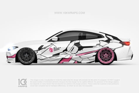 Gundam with 2021 BMW M4 #itasha #gundam #10kwraps Vinyl Car Wrap, Pink Car Accessories, Anime Decals, Vinyl Wrap Car, Stickers Shop, Car Wrap Design, Car Wraps, 16 Bit, Custom Gundam