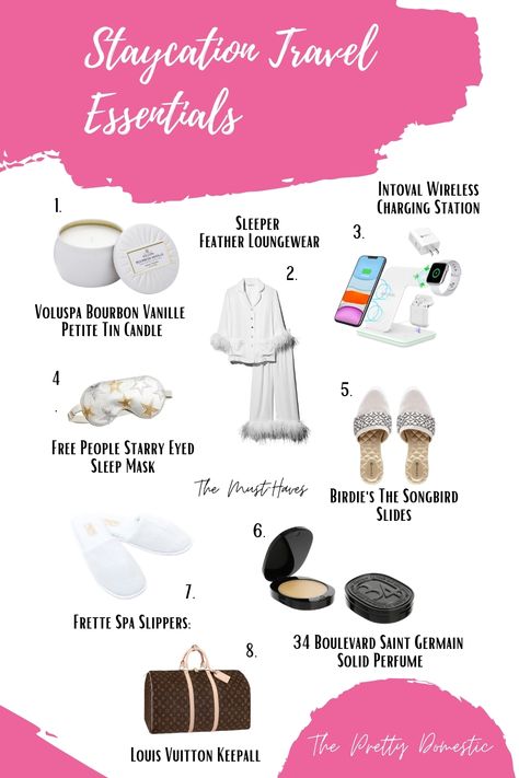 Fabulous travel essentials for your staycation or next vacation. Staycation Ideas For Singles, Staycation Ideas, Spa Slippers, 42nd Birthday, Travel Must Haves, Martha's Vineyard, Solid Perfume, Tin Candles, Travel Essentials