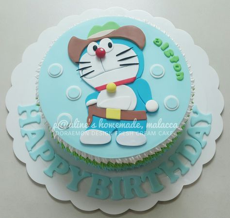 ♡ Doraemon ♡ Design Fresh Cream Cake #paulineshomemademalacca Doremon Cake Images, Doraemon Theme Cake, Doraemon Cake Designs, Doremon Cake Designs, Doraemon Birthday, Album Cake, Doraemon Cake, Hari Priya, Fresh Cream Cake