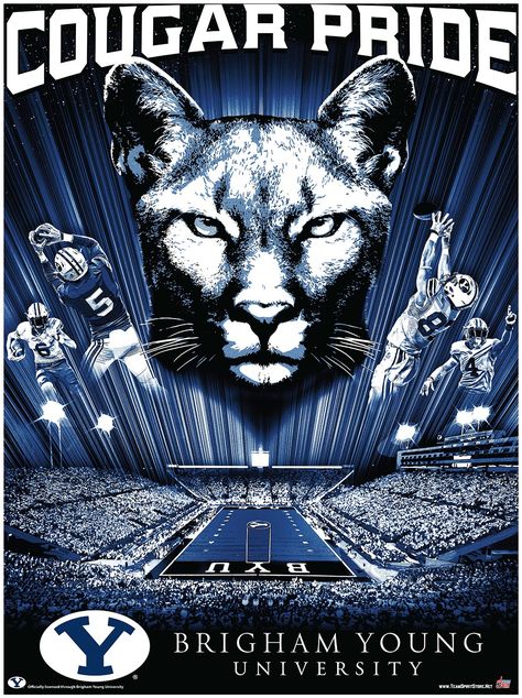 Pride Poster, Byu Football, Spirit Store, Byu Cougars, Brigham Young, Brigham Young University, Dream School, Football Poster, Free Poster