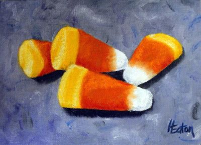 Candy Corn Painting, Corn Painting, Candy Corn Crafts, Weavers Art, Childrens Art Projects, Fall Canvas Painting, Marshmallow Peeps, Messy Art, Food Artwork