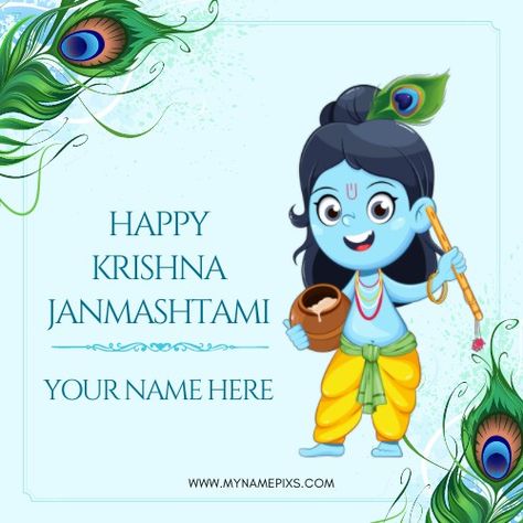 Write Name on Janmashtami Wishes Status Image. Cute Little Krishna Profile Photo With Name. Make Name DP Pics Online For Shree Krishna Janmashtami 2022 Wishes Janmashtami Pictures, Janmashtami Quotes, Janmashtami Greetings, Happy Janmashtami Image, Janmashtami Photos, Janmashtami Images, Happy Krishna Janmashtami, Janmashtami Wishes, Happy Krishna