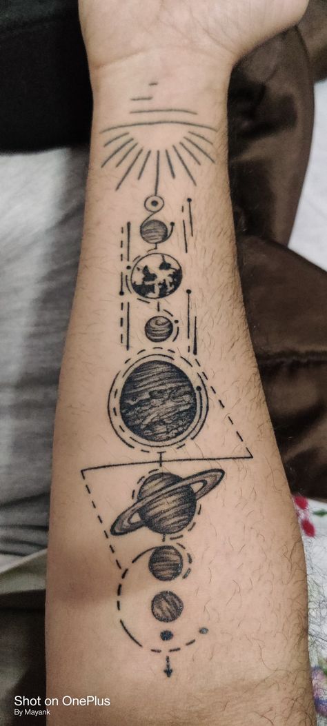 Solar System Tattoo, Solar System, Geometric Tattoo, Solar, Tattoos, Quick Saves