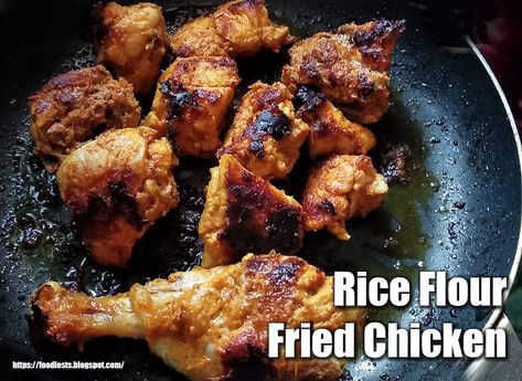 Rice Flour Fried Chicken, Flour Fried Chicken, Crispy Fried Chicken Recipe, Sushi Fish, Chicken With Rice, Chicken Crispy, Fried Chicken Recipe, Cooking Chicken, Glutinous Rice Flour