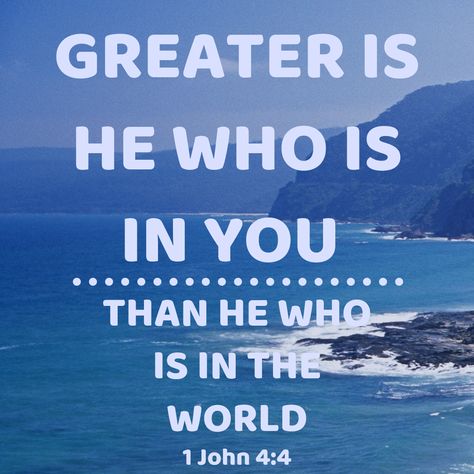 1 John 4:4 You are of God, little children, and have overcome them; because greater is he who is in you than he who is in the world. Greater Is He Who Is In Me, Blessed Quotes Inspiration, 1 John 4 4, Peace Bible Verse, Scriptures For Kids, Christ Painting, Greater Is He, Encouragement Quotes Christian, Uplifting Bible Verses