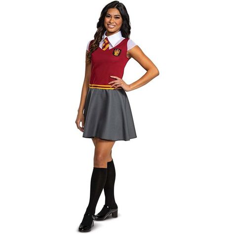 Hogwarts School Uniform, Gryffindor Dress, Harry Potter Kostüm, Gryffindor Costume, Harry Potter Dress, Hogwarts Uniform, Plus Size Costume, Figure Flattering Dresses, Harry Potter Halloween