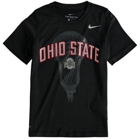 Ohio State Buckeyes Nike Youth Lacrosse Performance T-Shirt - Black Lacrosse Team, Quarter Zip Jacket, Boys Nike, Boyfriend T Shirt, Ohio State Buckeyes, Nike Tees, Die Hard, Lacrosse, Ohio State