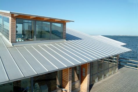 Metal Roof Colors, Zinc Roof, Standing Seam Roof, Roofing Options, Standing Seam Metal Roof, Copper Roof, Steel Roofing, Roofing Diy, Roof Architecture