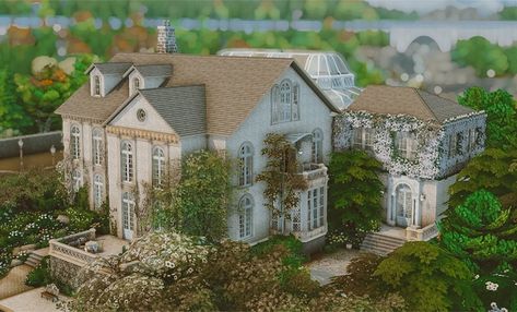 Bayside Manor - Hiuhiu_Sim's Ko-fi Shop - Ko-fi ❤️ Where creators get support from fans through donations, memberships, shop sales and more! The original 'Buy Me a Coffee' Page. The Sims 4 Manor House, Sims 4 Coquette House, Sims 4 Manor House, Sims 4 Manor, Small Mansions, Brindleton Bay, Classic Mansion, Seaside House, Sims 4 House Plans