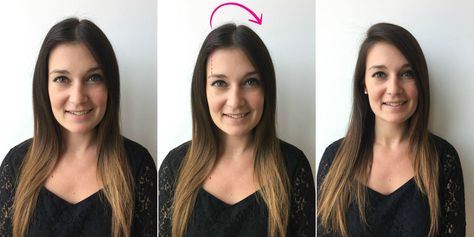 Why It's Really Important to Switch Up Your Hair Part - GoodHousekeeping.com Widow’s Peak Haircut Women, Widows Peak Hairstyles Women Part, Widow's Peak Hairstyles Women, Widows Peak Hairstyles, Center Part Hairstyles, Asian Hairstyle, Change Hairstyle, Parting Hair, Middle Part Hairstyles