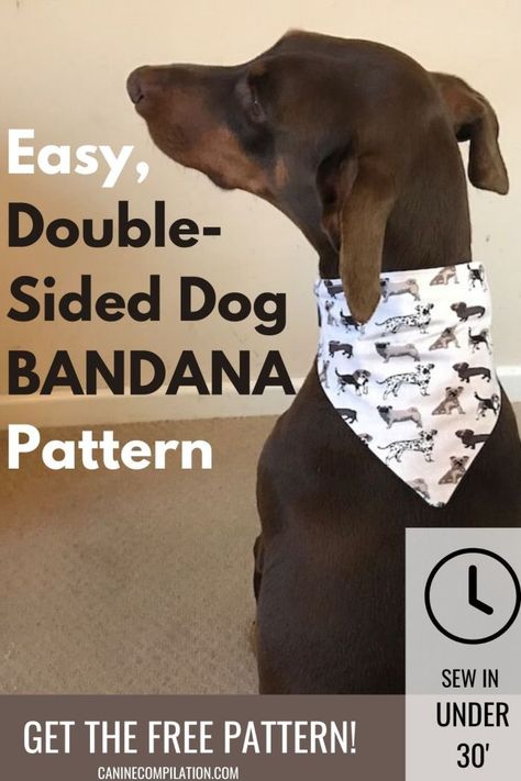 Double Sided Dog Bandana Diy, Diy Dog Bandana Pattern, Dog Bandana Pattern Printable, Diy Dog Bandana, Bandana Diy, Dog Bandana Diy, Dog Clothes Patterns Sewing, Bandanas Diy, Dog Bandana Pattern