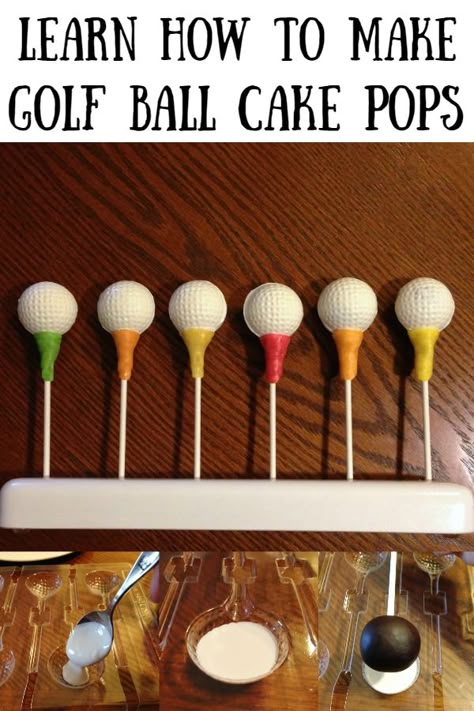 Golf Themed Party Snacks, Golf Desserts, Golf Treats, Golf Ball Cake Pops, Golf Cake Pops, Elephant Cake Pops, Golf Ball Cake, Golf Themed Cakes, Golf Theme Party