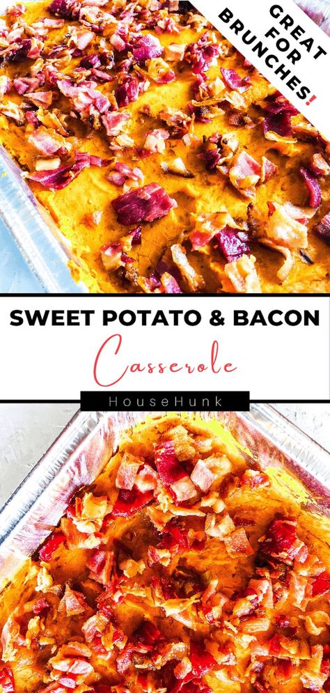 Bacon Sweet Potato Casserole, Sweet Potato Recipes With Bacon, Sweet Potato And Bacon Recipes, Sweet Potato Casserole With Bacon, Bacon Sweet Potato Recipes, Sweet Potato Bacon Recipes, Smoked Sweet Potato Casserole, Potato Bacon Casserole, Sweet Potatoes With Bacon