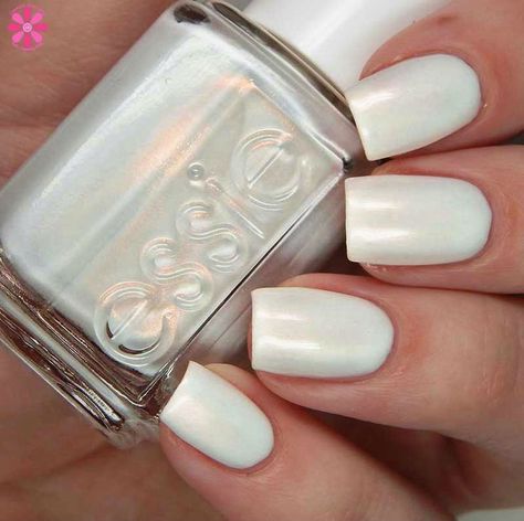 Essie Summer 2017 Collection Pearl White Gel Nail Polish, Essie Pearl Nail Polish, White Pearl Nail Polish, Essie White Nail Polish, Pearl White Nail Polish, Summer Mani Pedi, Nails Colors Summer, Manicures Ideas, Pearl Nail Polish