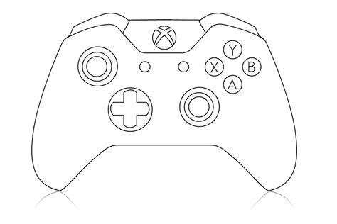 Xbox One Controller Sketch Coloring Page Xbox Party, Xbox Cake, Cake Templates, Anniversaire Harry Potter, Controller Design, Xbox 1, Video Games Birthday, Video Game Party, Xbox One Controller