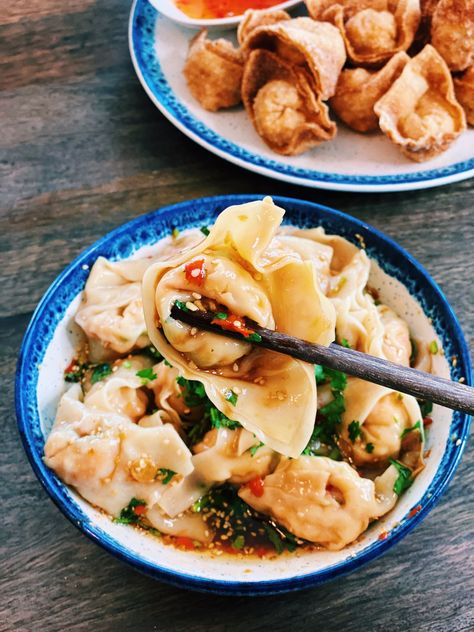 Shrimp Wontons Recipes, Shrimp Wonton Recipes, Recipes With Oyster Sauce, Shrimp Wontons, Spicy Garlic Sauce, Korean Menu, Grain Dishes, Tiffy Cooks, Shrimp Wonton