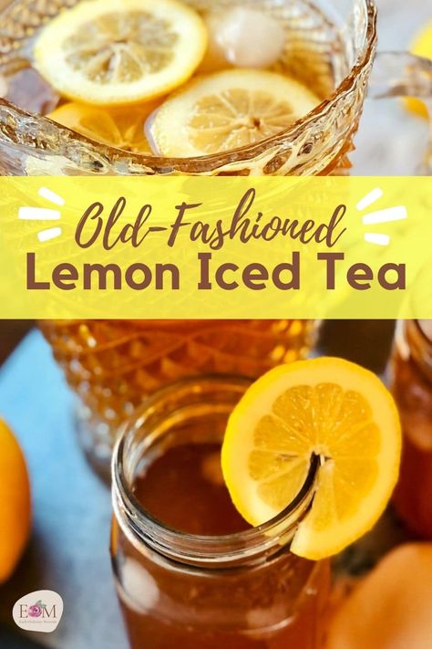 Old-Fashioned lemon iced tea is a refreshing, healthy drink that you can make from scratch in just a few minutes. Strong brewed tea, sugar, and freshly squeezed lemon combine for a delicious summer drink! Let's make a batch! Lemon Iced Tea Recipe, Cajun Cooking Recipes, Lemon Ice Tea, Ice Lemon Tea, Lemon Iced Tea, Cold Drinks Recipes, Cold Brew Iced Tea, Iced Tea Cocktails, Sweet Tea Recipes