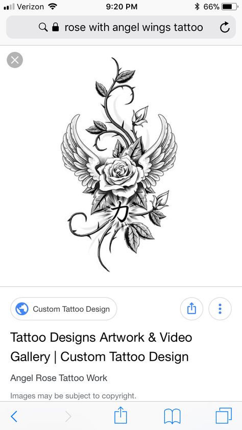 Angel Wing With Rose Tattoo, Rose And Angel Wing Tattoo, Memory Tattoos, Wing Tattoos, Angel Wings Tattoo, Wing Tattoo, Work Images, Memorial Tattoo, Memorial Tattoos