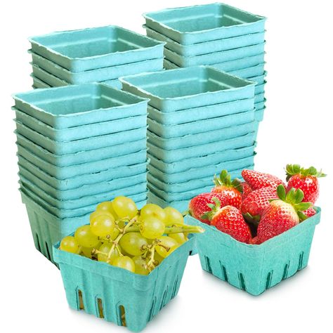 PRICES MAY VARY. Eco-Friendly: These reusable produce baskets are made from molded pulp fiber, a sustainable and biodegradable material. Versatile: Perfect for storing and displaying fresh fruits, veggies, and other produce at home, farmer's markets, grocery stores, and events. Well-Ventilated: The vented design allows proper air circulation, keeping your produce fresher for longer. Sturdy and Durable: Constructed to withstand regular use, these baskets are strong enough for everyday handling. C Farmer Market, Berry Basket, Grocery Stores, Backyard Party, Farmer, Berry, Fruit, Green, Design