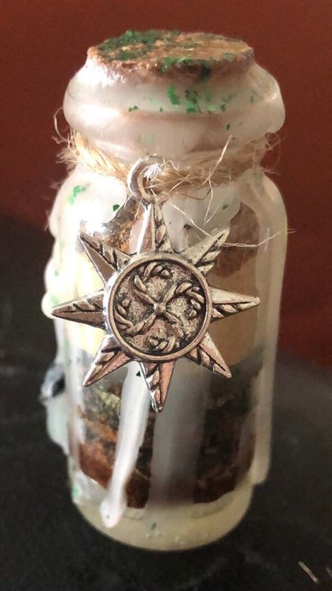 Let's be honest, none of us can find the gold at the end of the rainbow or a leprechaun to bring good fortune. But with this spell jar your luck just might change! This jar is powered with strong herbs/spices and tigers eye crystals. Bring it with you everywhere you go and see what fortune you may find! 🍀 Fortune Spell, Witchy Items, Eye Crystals, Good Luck Spells, Luck Spells, Spell Jar, End Of The Rainbow, Herbs Spices, Tiger Eye Crystal